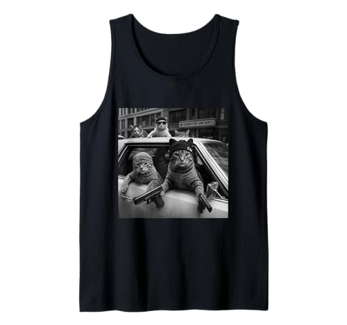 Lustiges Gangster-Katzen-T-Shirt für Männer und Frauen, Liebhaber, Katze, Straße, Grafik Tank Top von Gangster Cats Co.