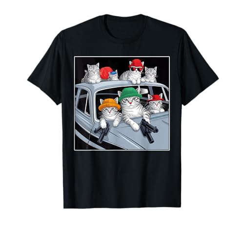 Lustiges Gangster-Katzen Katzenliebhaber für Männer Frauen T-Shirt Lustiges Gangster-Katzen Katzenliebhaber für Männer Frauen T-Shirt von Gangster Katzen Kostüm
