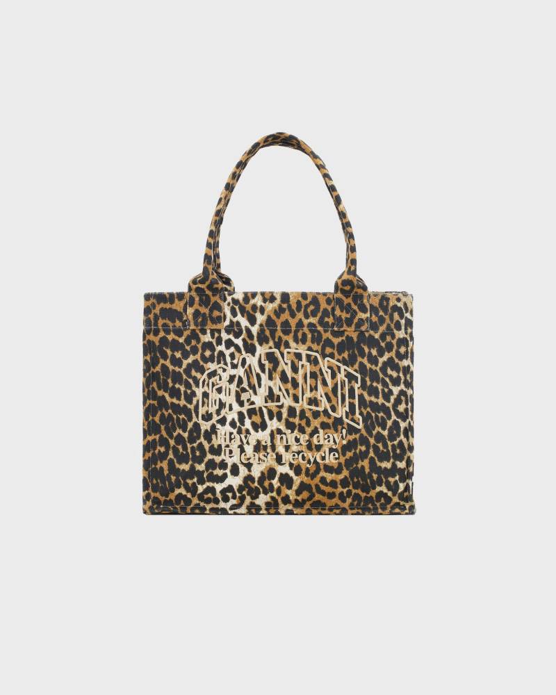 Ganni Bag Large Easy Shopper Leopard Print Leopard von Ganni