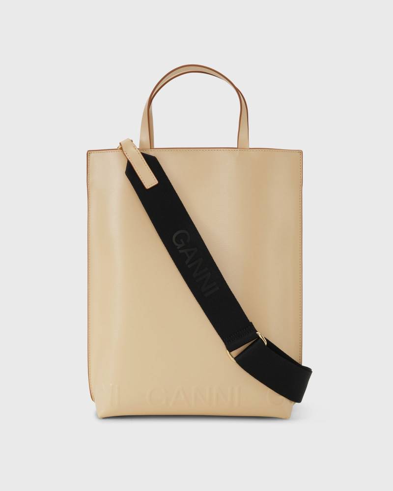 Ganni Banner Medium Tote women Tote & Shopping Bags beige in Größe:ONE SIZE von Ganni