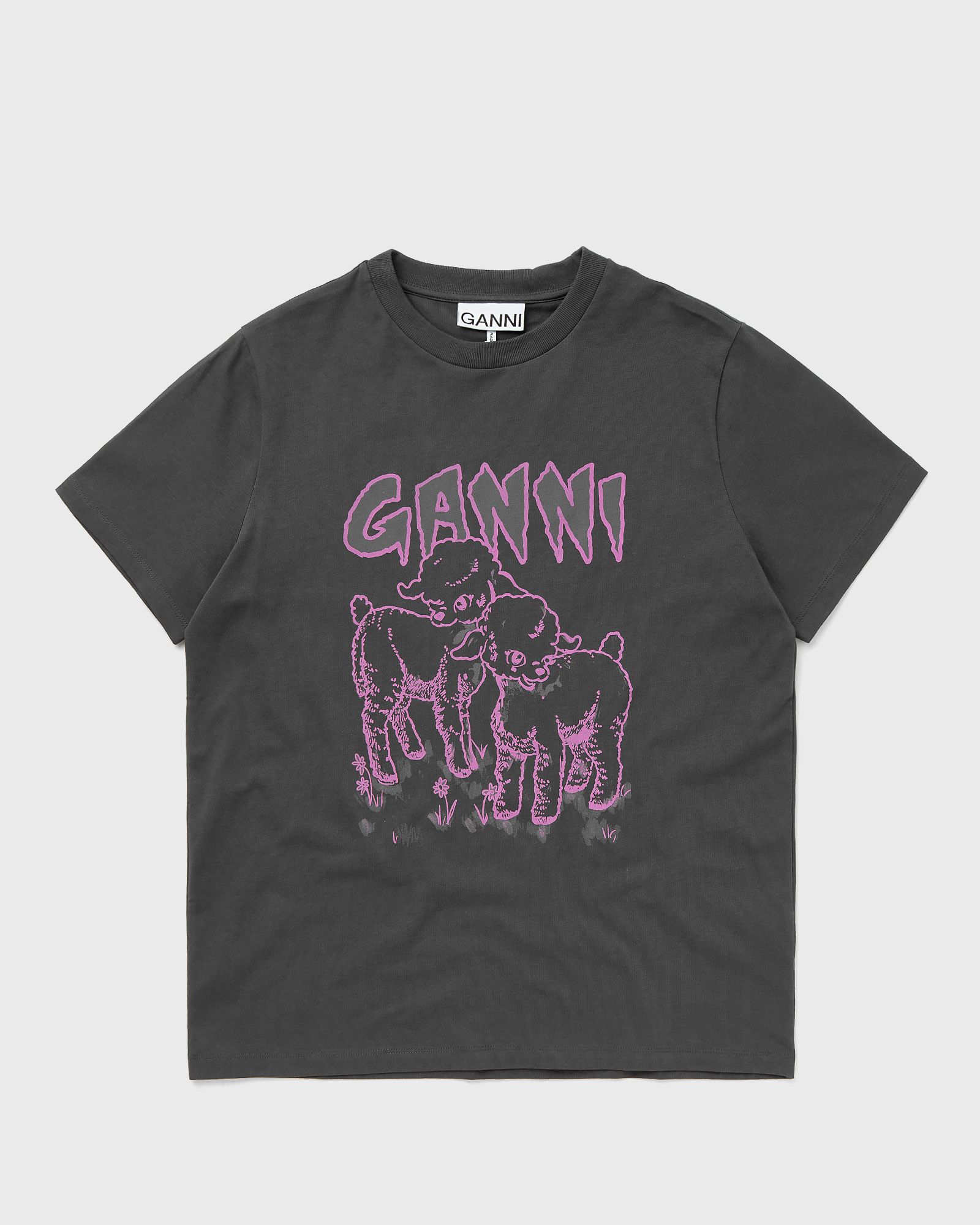 Ganni Basic Jersey Lambs Relaxed T-shirt women Shortsleeves grey in Größe:S von Ganni