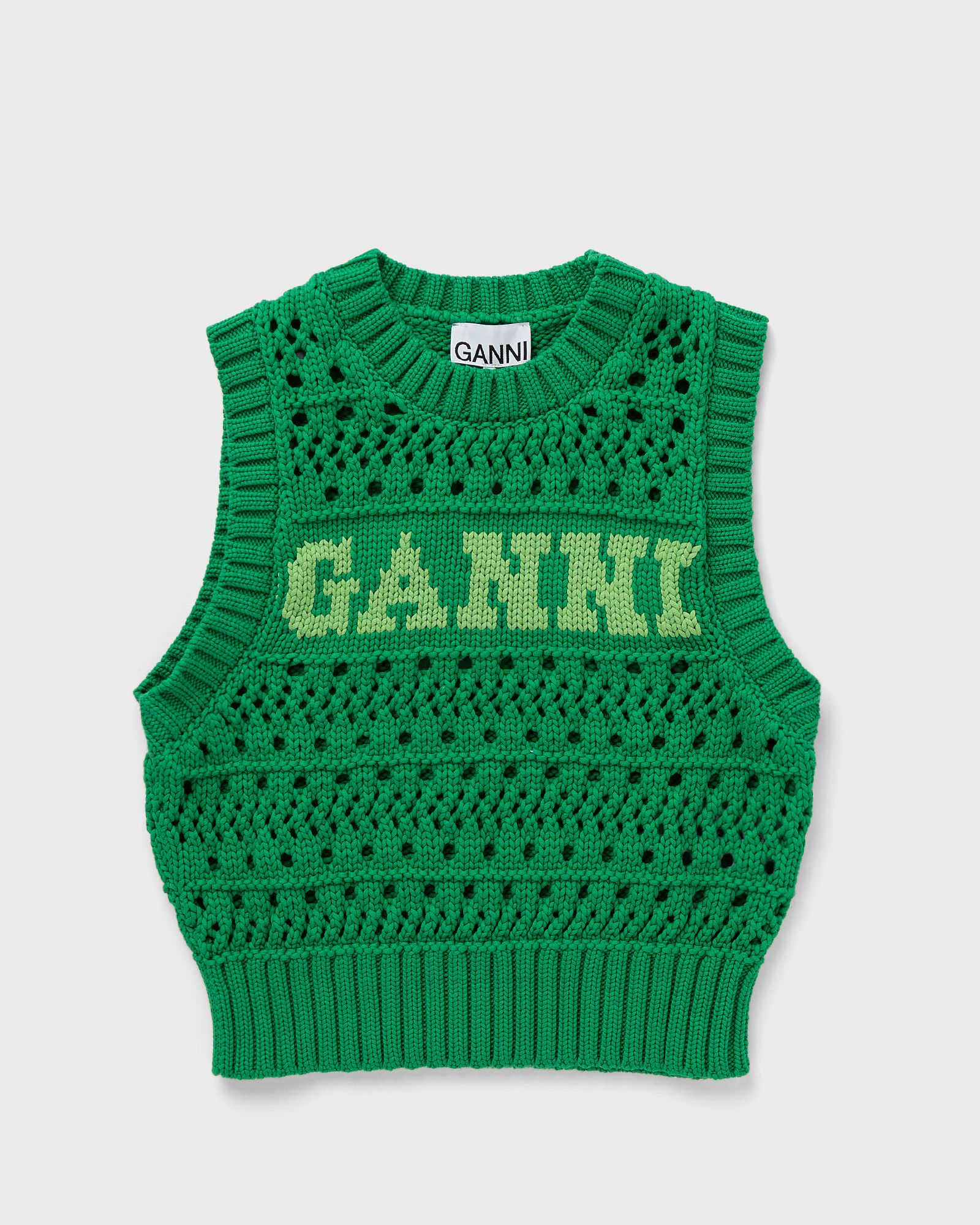 Ganni Cotton Rope Short Vest women Vests green in Größe:M von Ganni