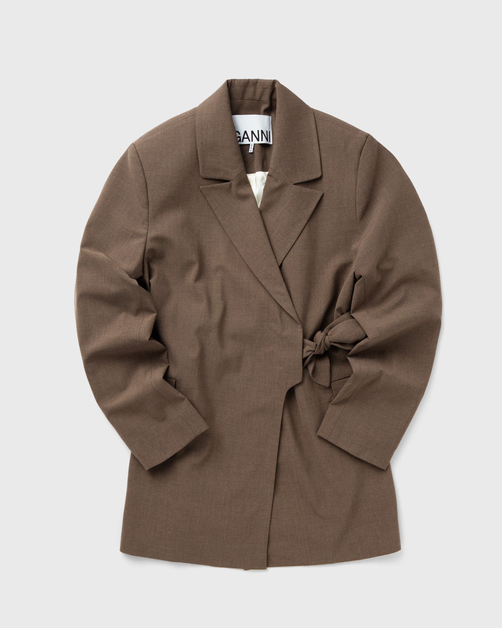 Ganni Drapey Melange Knot Belt Blazer women Blazers brown in Größe:S von Ganni