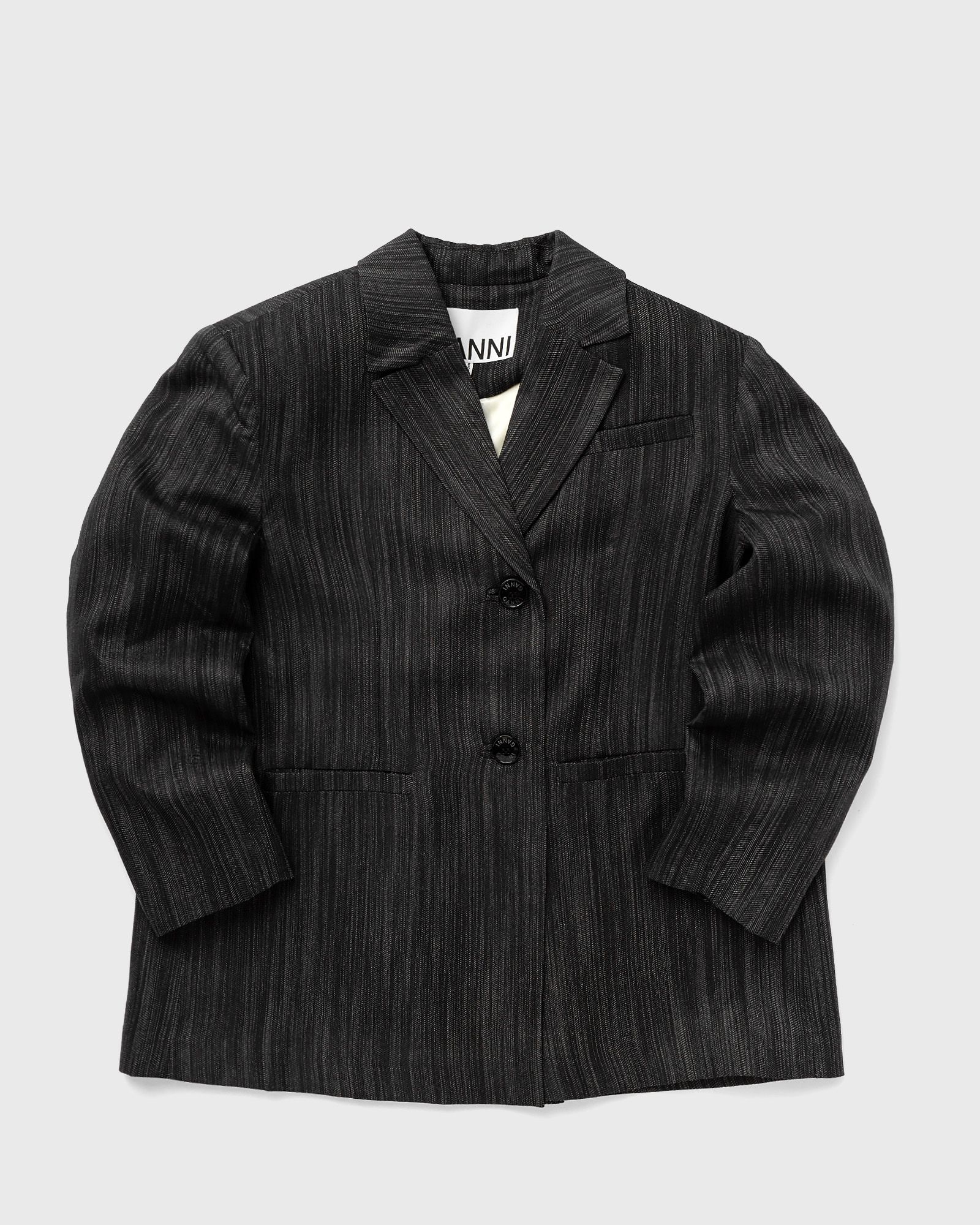 Ganni Drapey Stripe Suiting Oversized Blazer women Blazers black in Größe:L/XL von Ganni