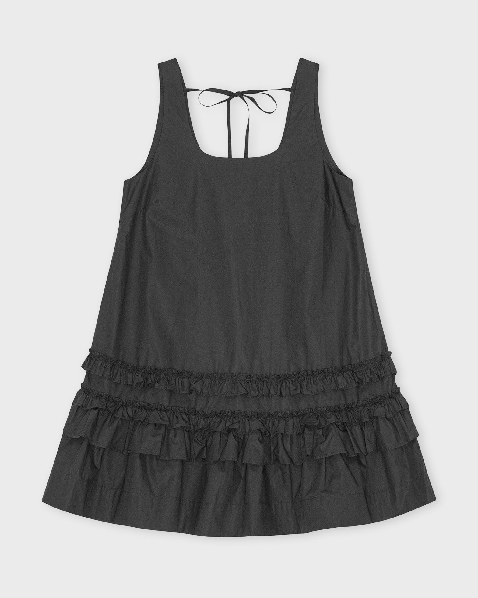 Ganni Dress Cotton Poplin U-neck Mini Black Ganni Dress Cotton Poplin U-neck Mini Black von Ganni