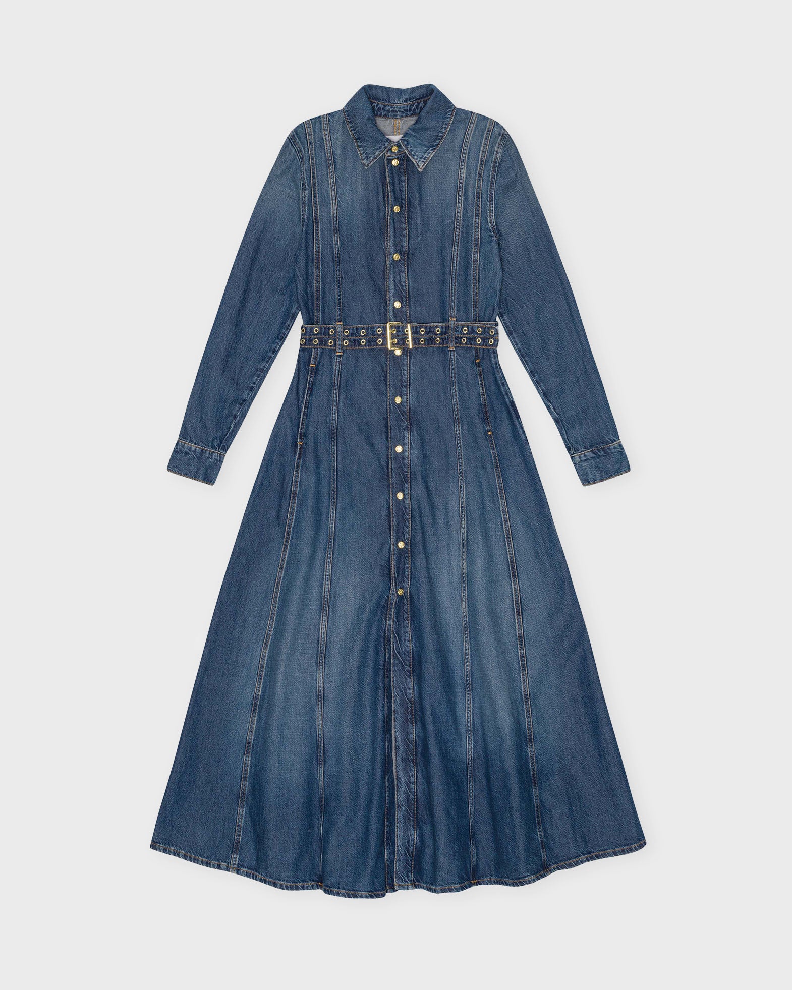 Ganni Dress Light Denim Maxi Mid blue Ganni Dress Light Denim Maxi Mid blue von Ganni