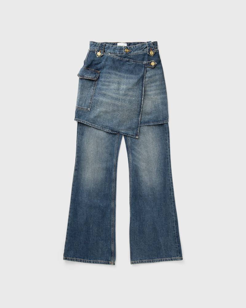 Ganni Heavy Washed Denim Flared Skirt Jeans women Jeans blue in Größe:XS von Ganni