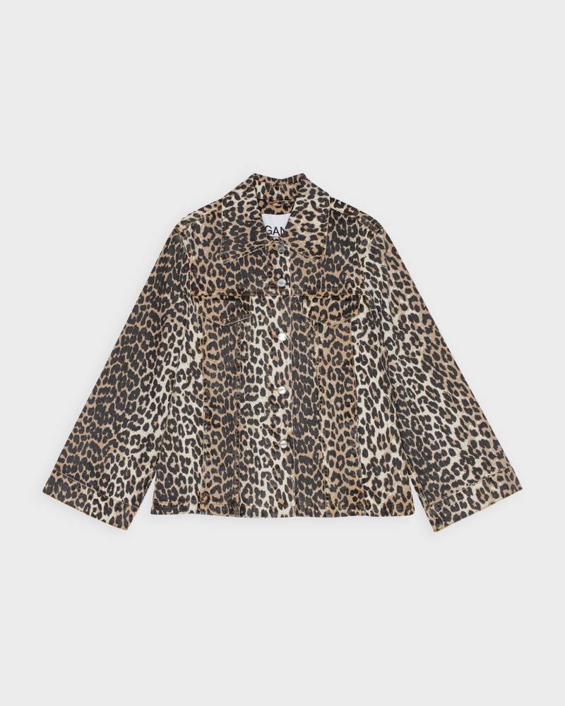 Ganni Jacket Leopard Print Denim Leopard von Ganni