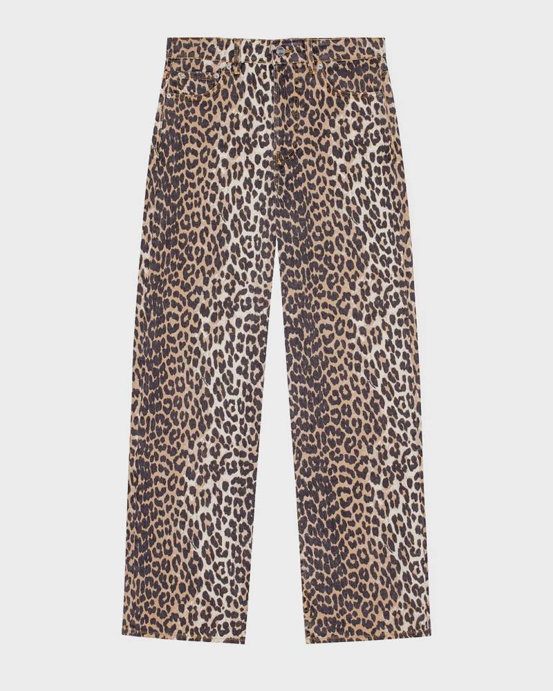 Ganni Jeans Print Denim Izey Leopard Leopard von Ganni