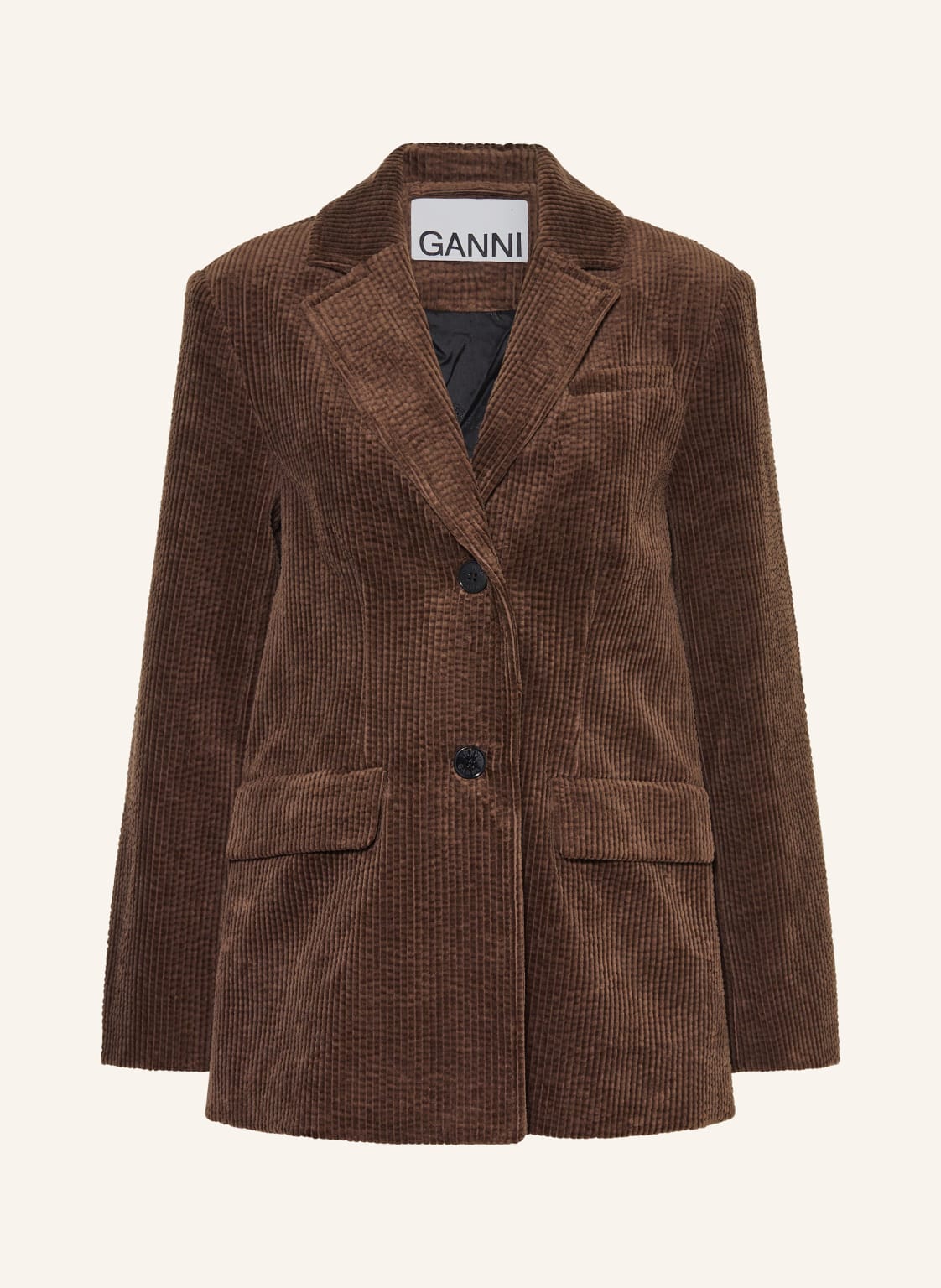 Ganni Longblazer Aus Cord braun von Ganni