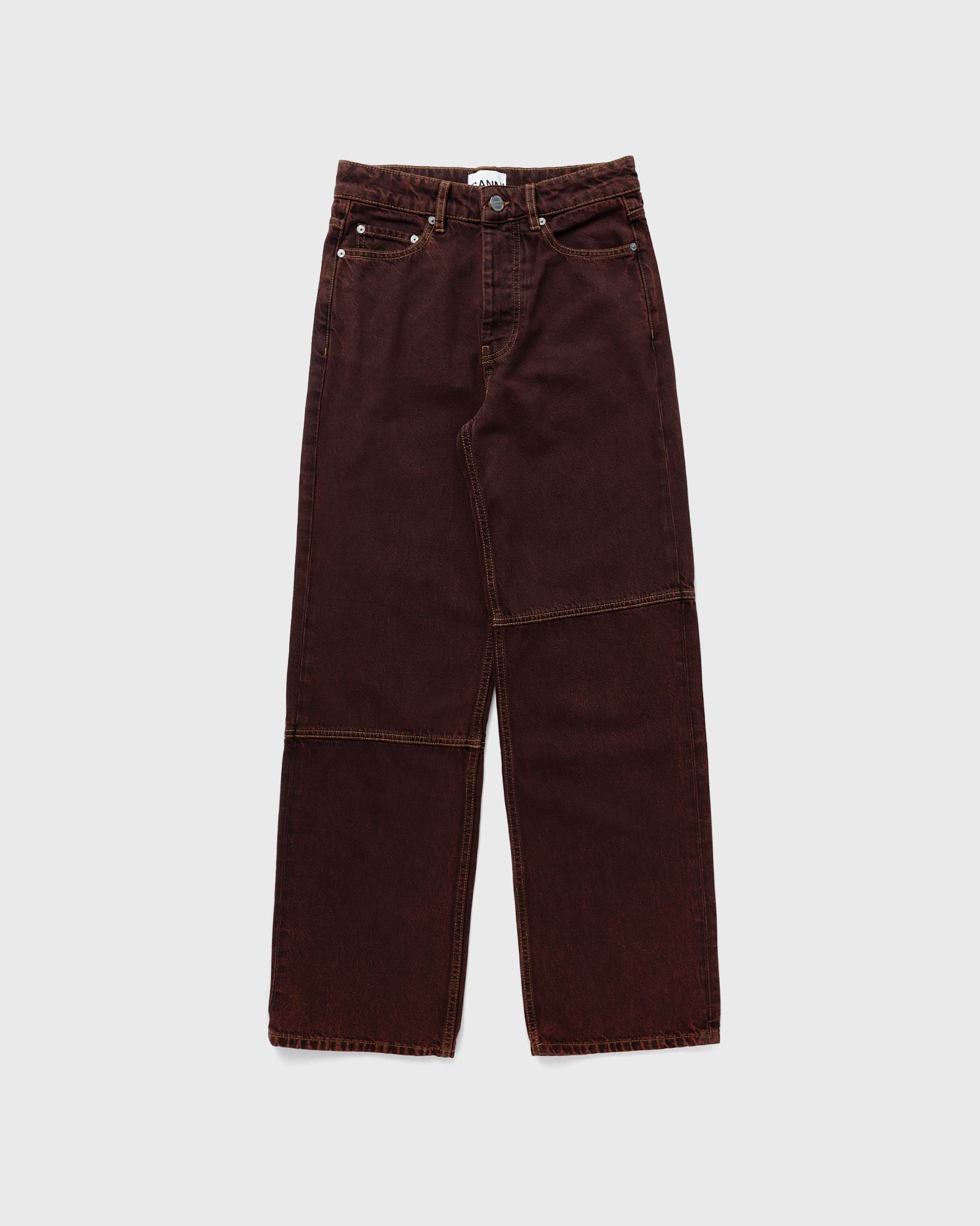 Ganni Overdyed Bleach Denim Izey women Casual Pants brown in Größe:S von Ganni