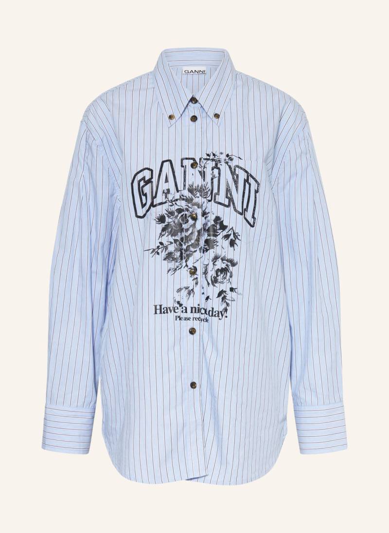 Ganni Oversized-Hemdbluse blau von Ganni