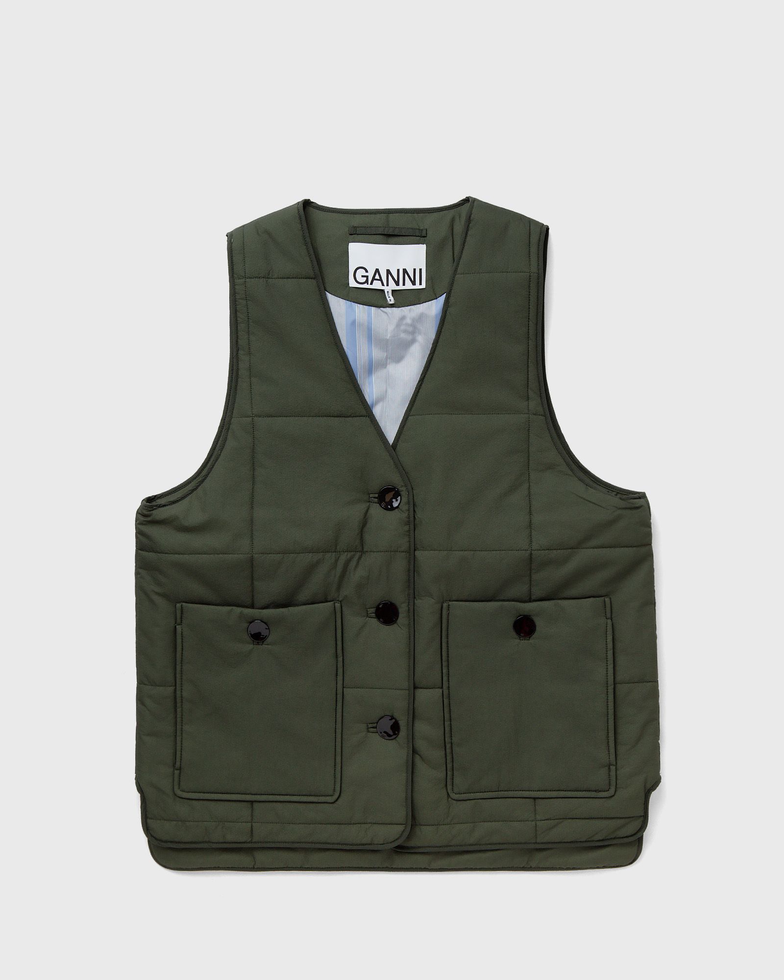 Ganni Quilt Boxy Vest women Vests green in Größe:L/XL von Ganni