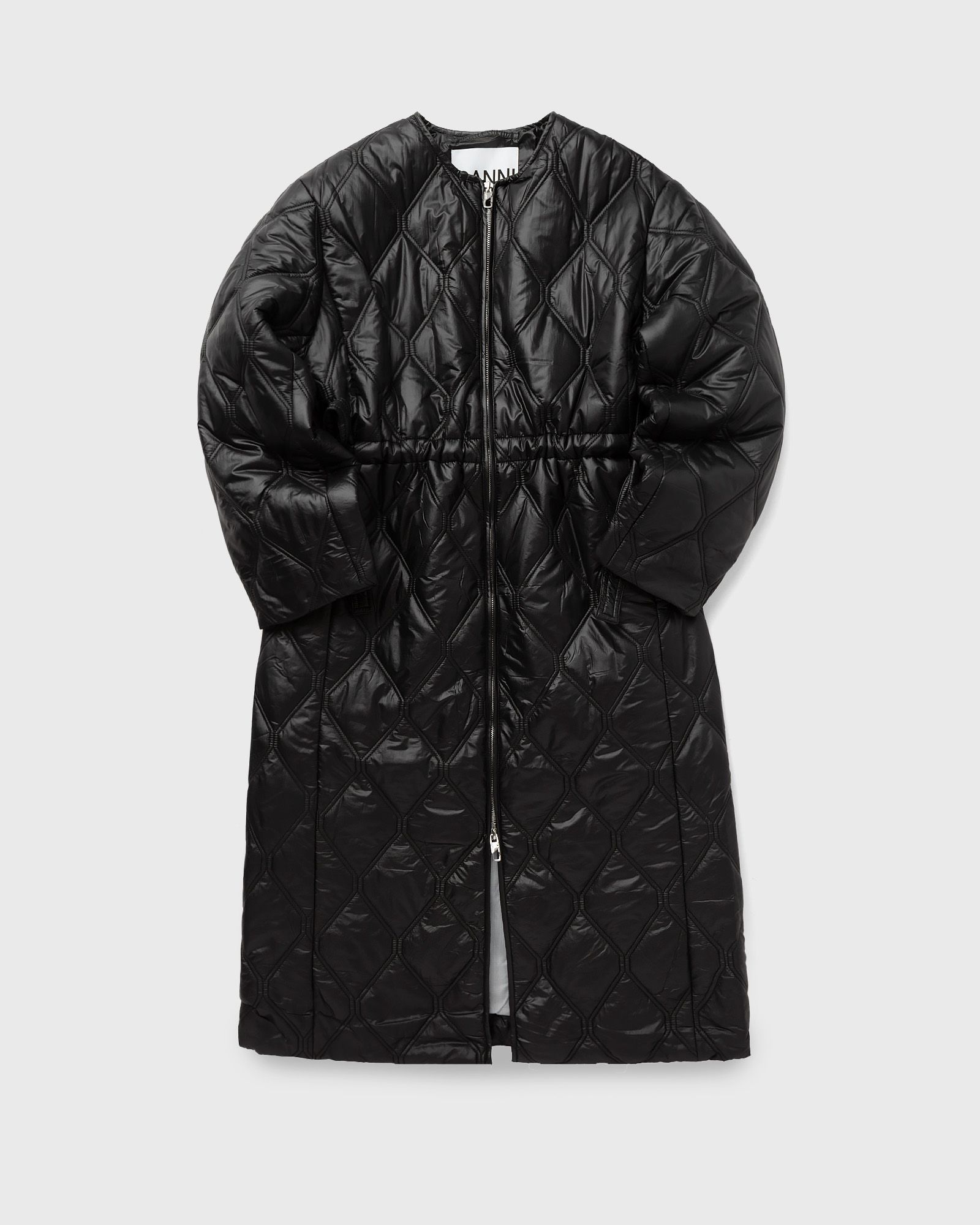 Ganni Shiny Quilt Long Coat women Coats black in Größe:XXS/XS von Ganni