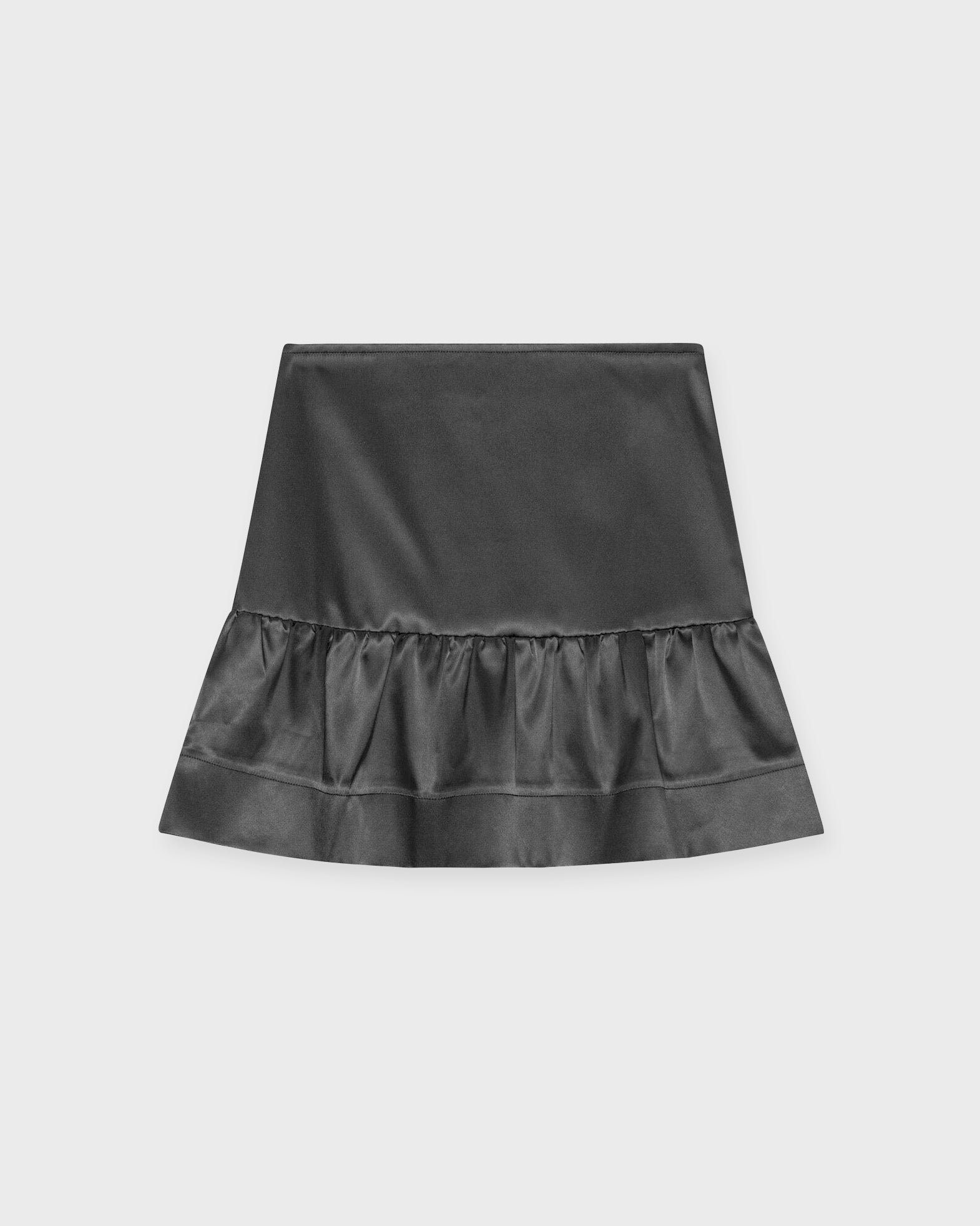 Ganni Skirt Double Satin Flounce Mini Black von Ganni