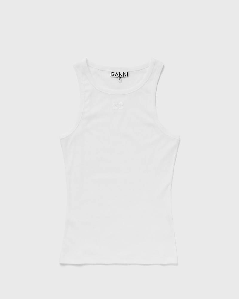 Ganni Soft Cotton Rib Tank Top women Tops & Tanks white in Größe:XS Ganni Soft Cotton Rib Tank Top women Tops & Tanks white in Größe:XS von Ganni