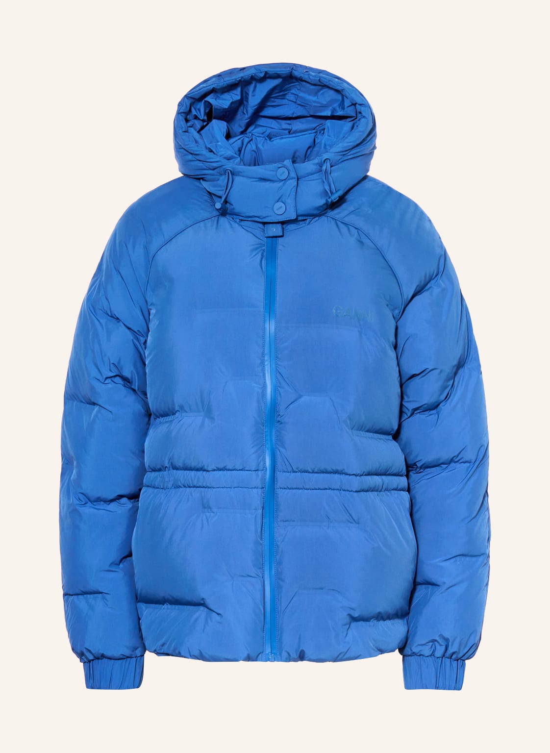 Ganni Steppjacke Mit Abnehmbarer Kapuze blau von Ganni