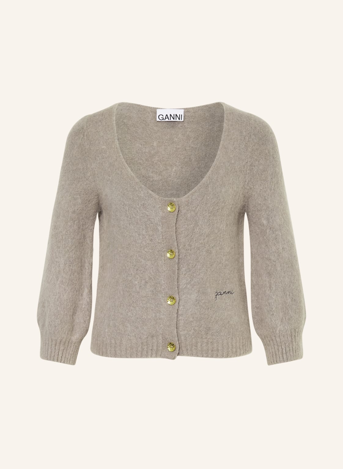 Ganni Strickjacke Mit Alpaka beige von Ganni