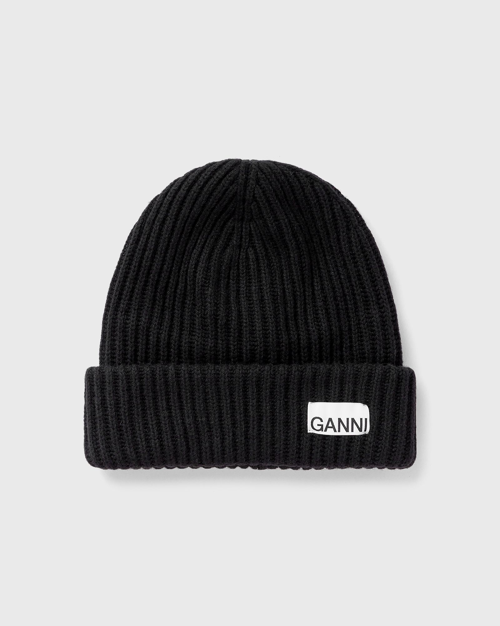 Ganni Structured Rib Beanie women Beanies black in Größe:ONE SIZE von Ganni