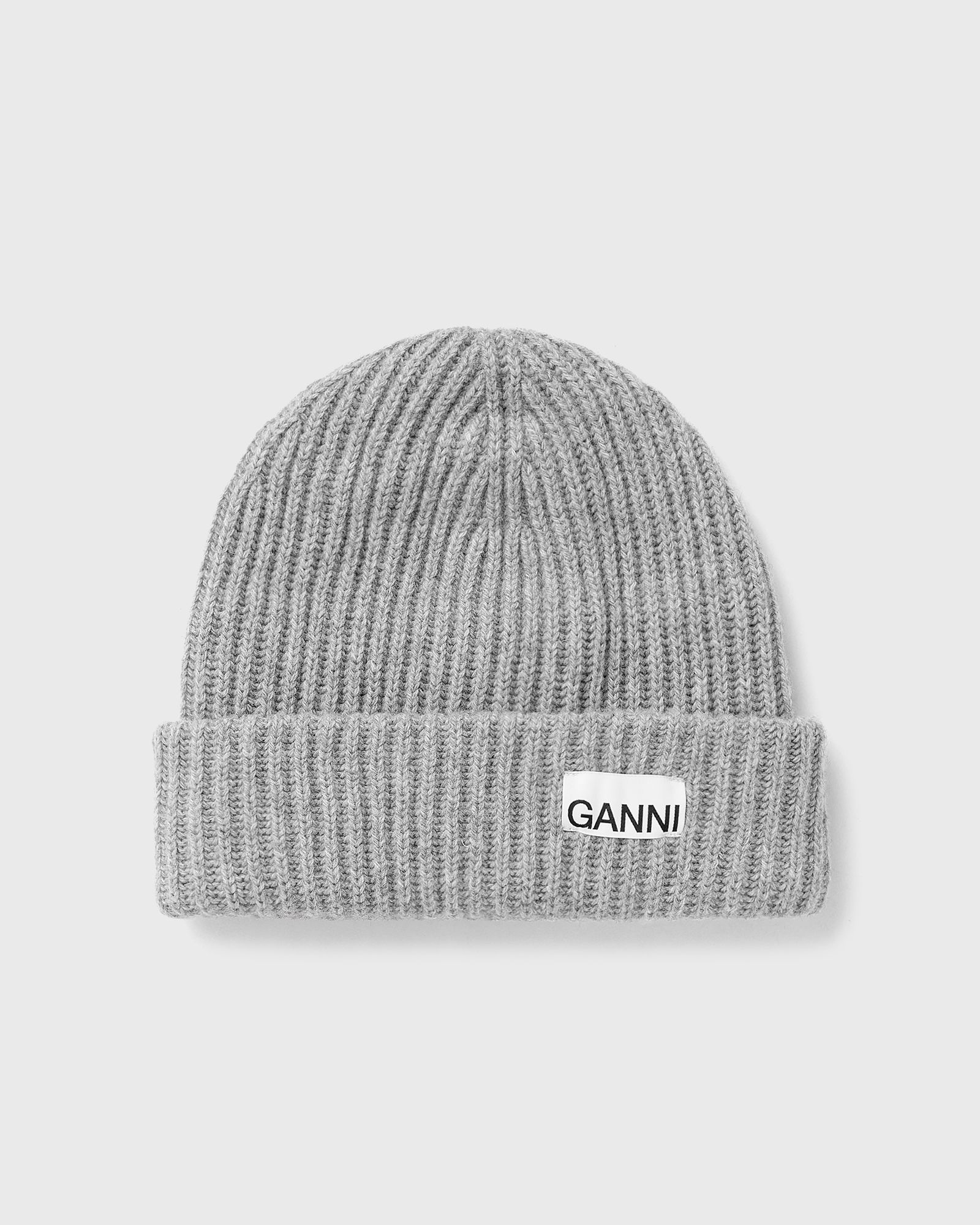 Ganni Structured Rib Beanie women Beanies grey in Größe:ONE SIZE von Ganni