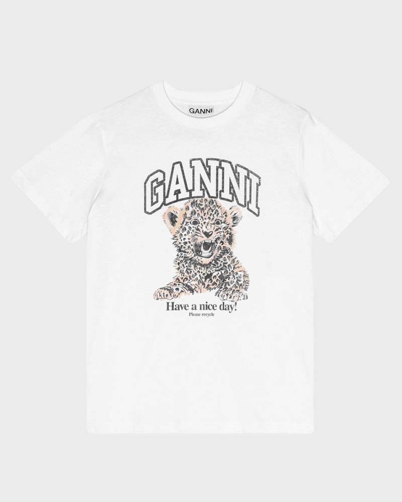 Ganni T-Shirt Basic Jersey Leopard Relaxed Leopard von Ganni