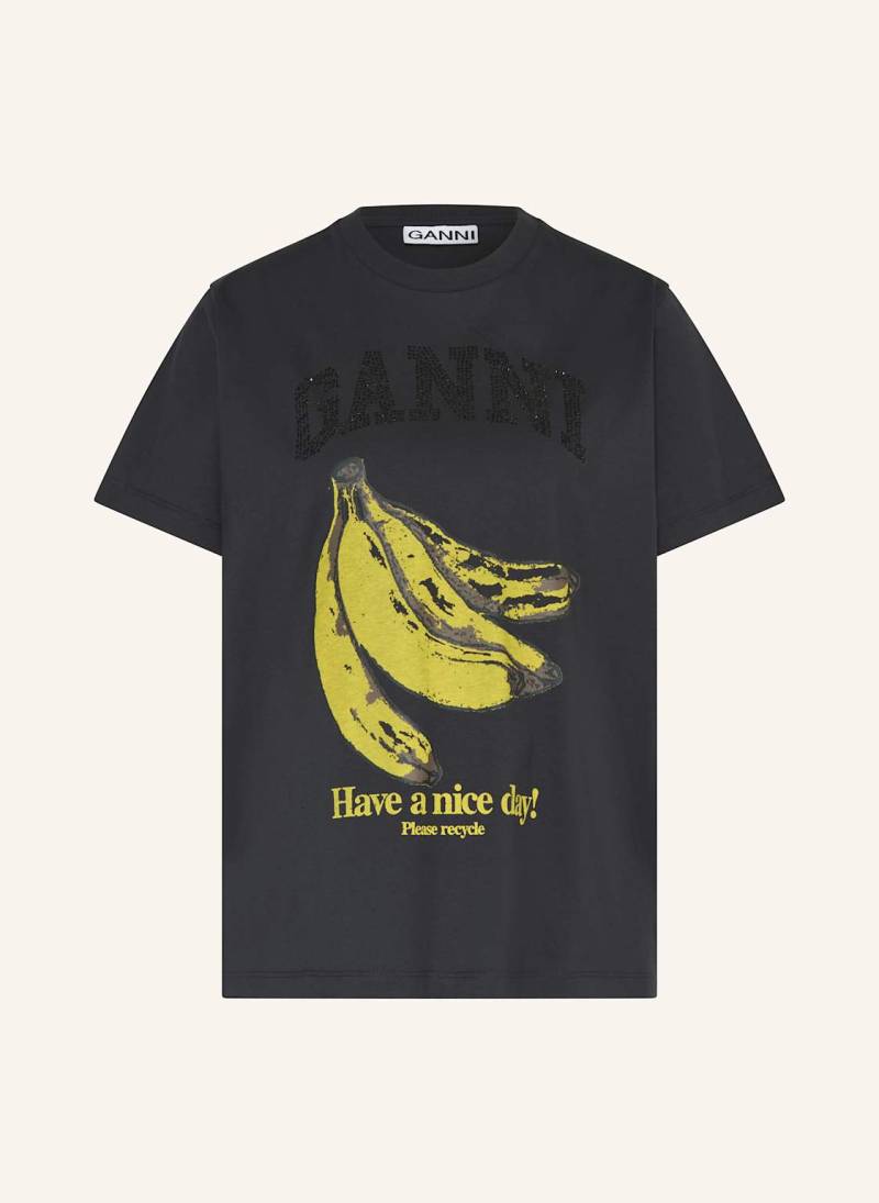 Ganni T-Shirt Mit Schmucksteinen grau von Ganni