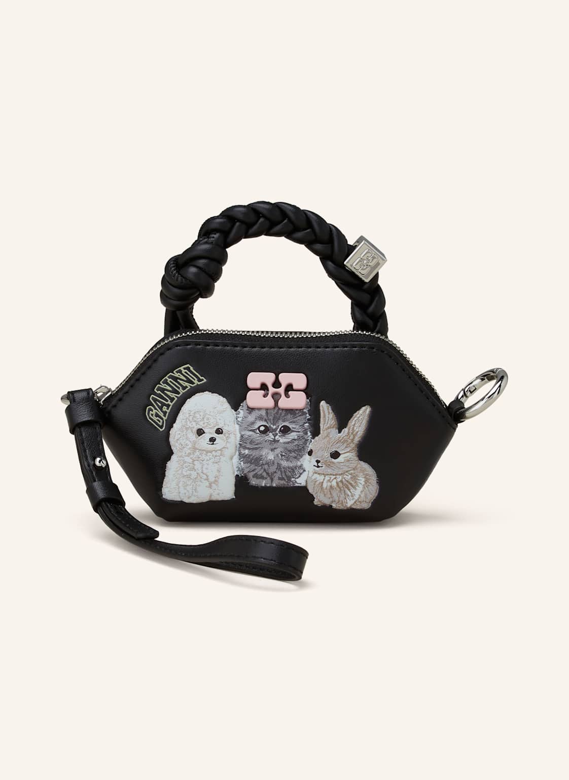 Ganni Taschenanhänger Bou schwarz von Ganni