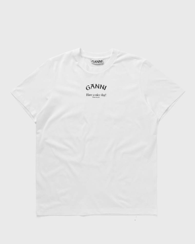 Ganni Thin Jersey Relaxed O-neck T-shirt women Shortsleeves white in Größe:S von Ganni