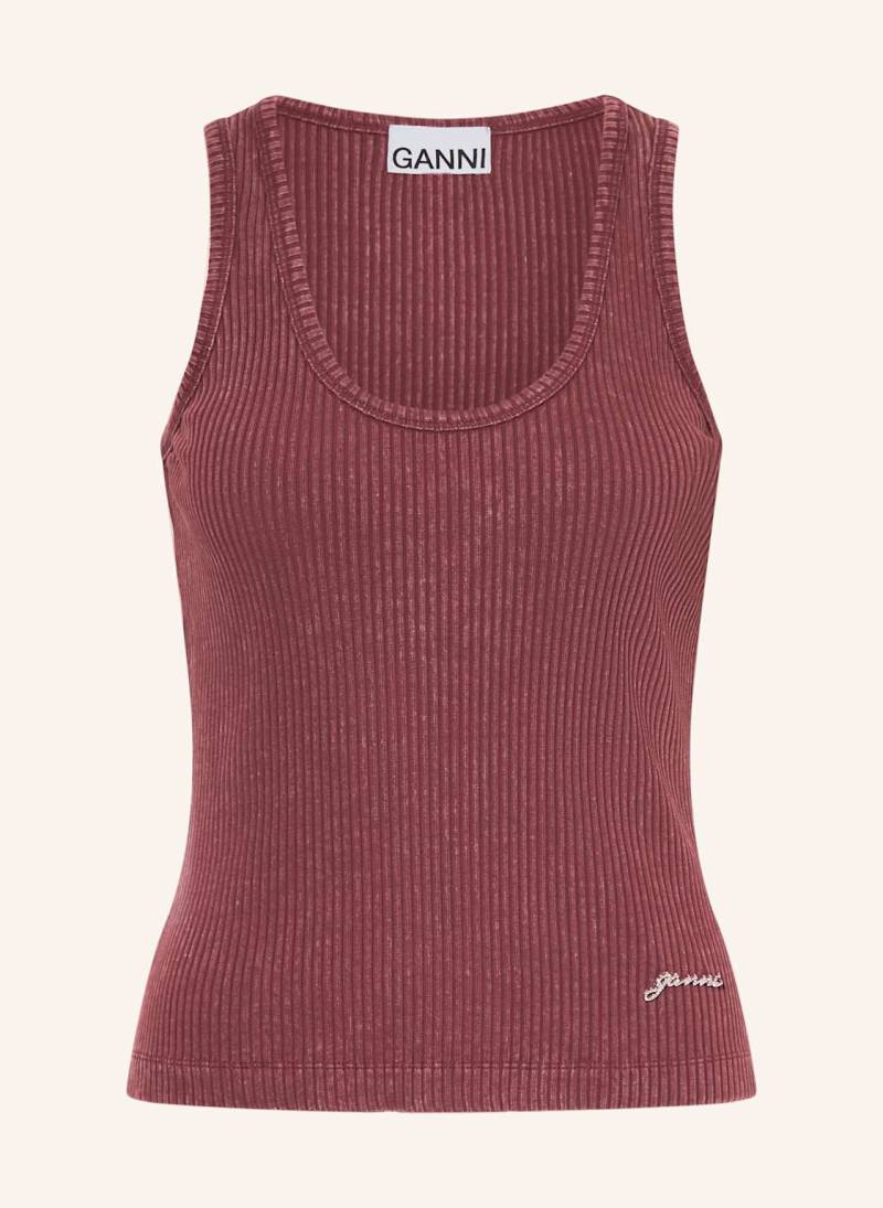 Ganni Top Mit Schmucksteinen rot von Ganni