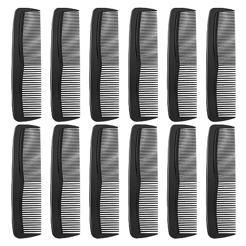 12 Stück Haarkämme Set, Kunststoff Pocket Haarkämme für Damen und Herren, Fine Dressing Styling Kämme, Fine und Wide Tooth Cutting Combs, Friseur Barbier Salon und Hotel Haarpflege Werkzeug, Schwarz 12 Stück Haarkämme Set, Kunststoff Pocket Haarkämme für Damen und Herren, Fine Dressing Styling Kämme, Fine und Wide Tooth Cutting Combs, Friseur Barbier Salon und Hotel Haarpflege Werkzeug, Schwarz von Ganquer