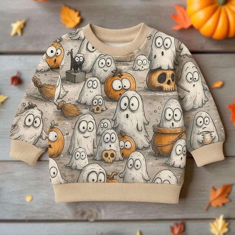 Baby Pullover „Kleine Geister" Herbst & Halloween Sweatshirt Für Babys Und Kinder | Handgemacht Aus Weichem Jersey, Langarmshirt von GanskleinbyDenise