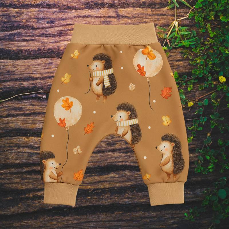 Baby Pumphose Softshell Igel Mit Ballon | Herbsthose Handmade Für Jungen & Mädchen Mitwachshose Wasserabweisend von GanskleinbyDenise