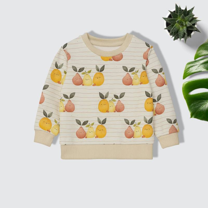 Kinderpullover Mit Süßem Fruchtmuster Birnen & Orangen Handgemacht Weiches Sweatshirt Geschenk Für Kinder von GanskleinbyDenise