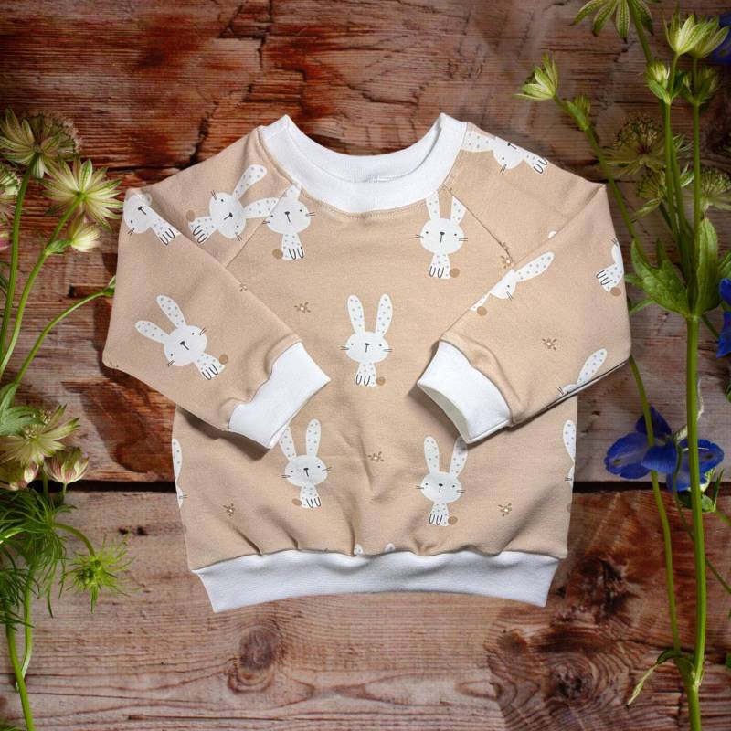 Pullover Baby, Babypullover, Kinderpullover, Sweatshirt, Motiv Kleiner Hase, Handgefertigt, Versch. Größen von GanskleinbyDenise