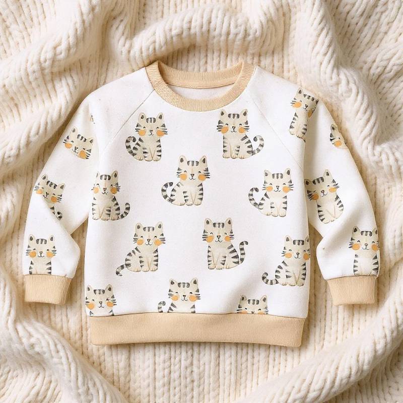 Baby Pullover Wildkätzchen, Kinderpullover, Langarmshirt, Sweatshirt, Handgefertigt Und Mitwachsend, Für Jungen Mädchen von GanskleinbyDenise