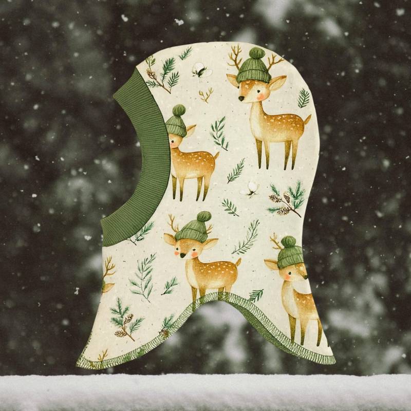 Schlupfmütze Kinder Reh Mit Mütze - Wintermütze Handmade Beanie Balaclava Waldtiere Baby Gefüttert von GanskleinbyDenise