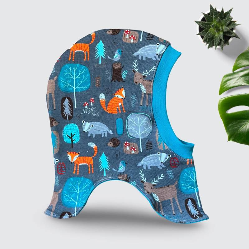 Schlupfmütze Kinder Waldtiere, Mütze Und Loop, Doppellagig Jersey, Verschiedene Größen, Kindermütze, Halssocke Baby Kind, Schalmütze von GanskleinbyDenise
