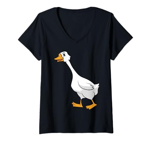 Damen Lustige Gans Tier Liebe Gänse T-Shirt mit V-Ausschnitt Damen Lustige Gans Tier Liebe Gänse T-Shirt mit V-Ausschnitt von Gansvogel Geschenke