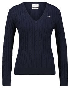 Damen Strickpullover STRETCH COTTON CABLE V-NECK von Gant