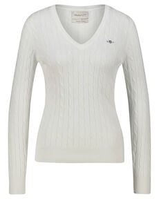 Damen Strickpullover STRETCH COTTON CABLE V-NECK von Gant