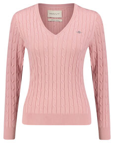 Damen Strickpullover STRETCH COTTON CABLE V-NECK von Gant