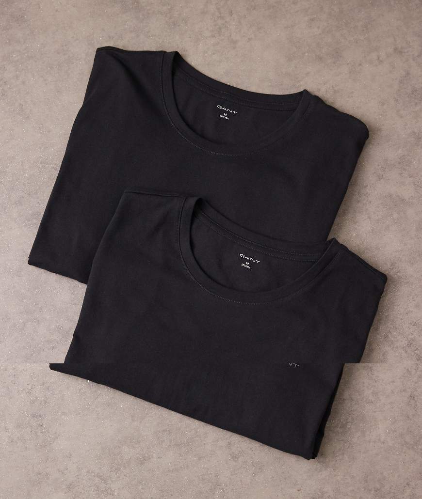 GANT - 2er-Pack Lounge-Oberteile in Schwarz mit Wappenlogo von Gant