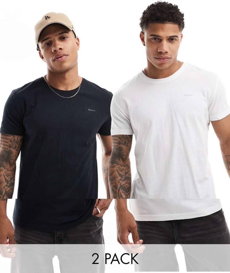 GANT - 2er-Pack T-Shirts in Schwarz/Weiß-Bunt von Gant
