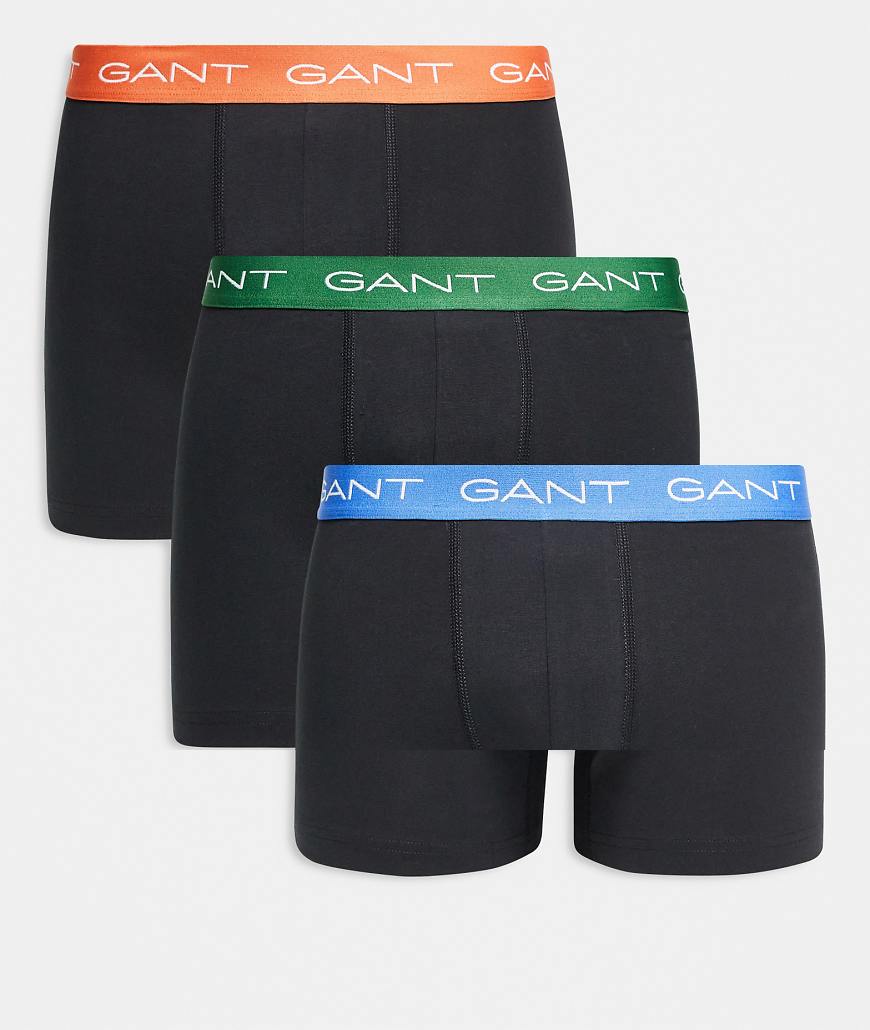 GANT - 3er-Pack Boxershorts in Schwarz mit kontrastfarbenem Bund von Gant