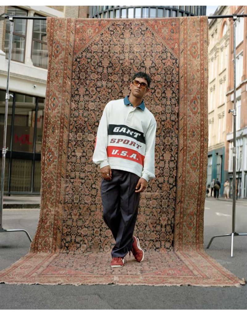 GANT - 75th Anniversary Capsule - Unisex-Rugby-Sweatshirt in Weiß mit Sport-Logo von Gant