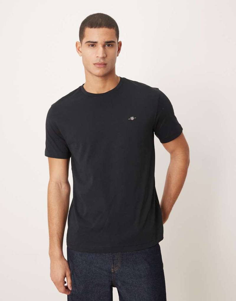 GANT - Archive - T-Shirt in Schwarz mit Wappenlogo von Gant