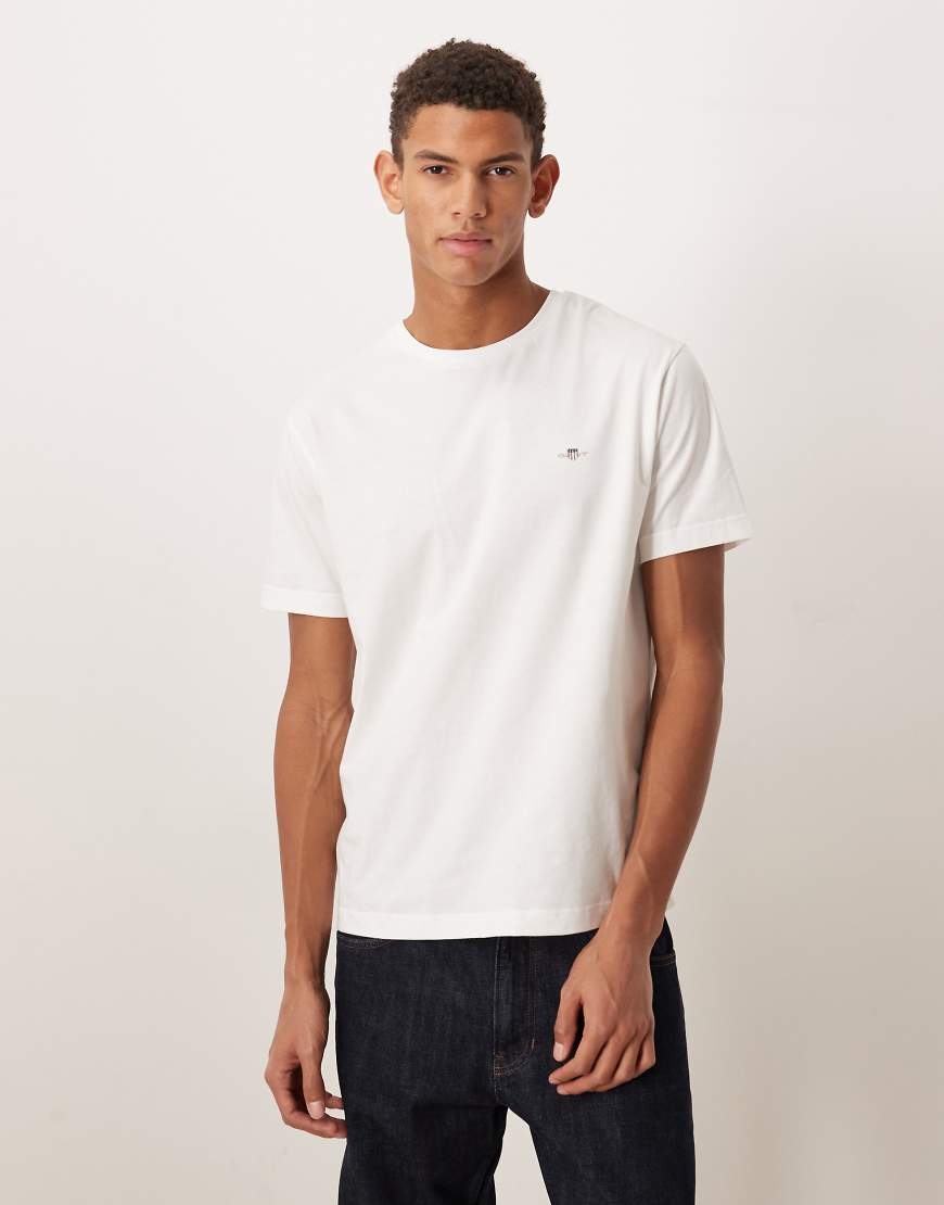 GANT - Archive - T-Shirt in Weiß mit Wappenlogo von Gant