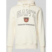 Gant Hoodie mit Label-Print in Offwhite, Größe XXL von Gant
