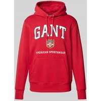 Gant Hoodie mit Label-Print in Rot, Größe 4XL von Gant