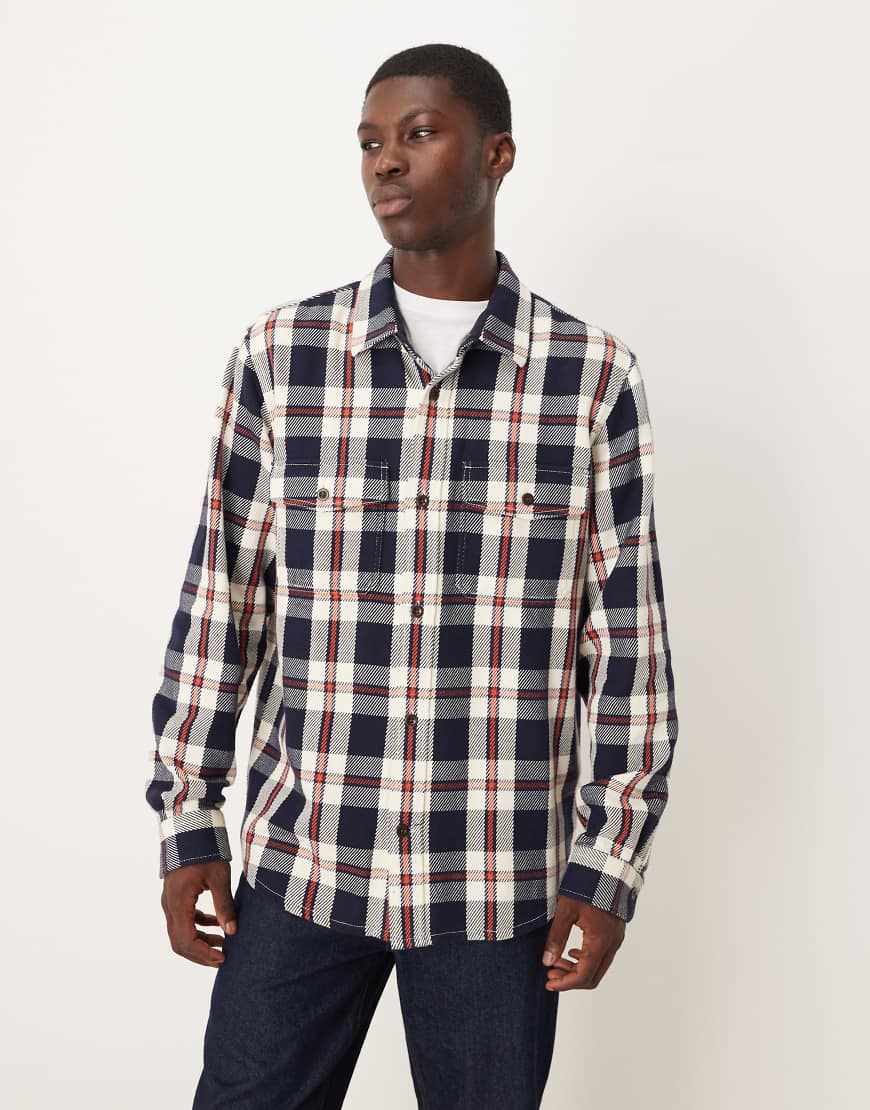 GANT - Karierte Hemdjacke in Marineblau aus schwerem Twill von Gant